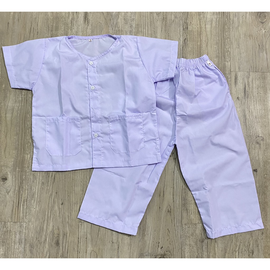 ชุดขาวทำบุญ ปฏิบัติธรรมเด็ก 2-8 ปี ผ้าโทเรนิ่ม (ลักษณะผ้าคล้ายผ้าเสื้อนักเรียน)