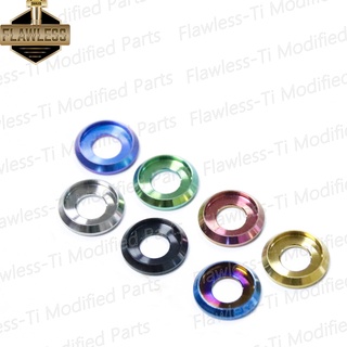 Flawless-Ti ไทเทเนียมแท้ แหวนรองน็อต เกรด 5 ปะเก็นแหวนรองไหล่ไทเทเนียม แหวน เบอร์​ 8/10/12/14(M5/M6/M8/M10)