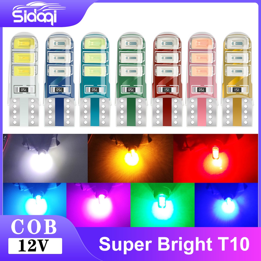 1 ชิ้น ไฟหรี่ ขั้วเสียบเล็ก T10 ซิลิโคน 5050 6LED มีหลายสี เกรดดี ไฟหรี่ ไฟส่องป้ายทะเบียน ไฟเพดานรถ 12V เขียว/ชมพู/แดง