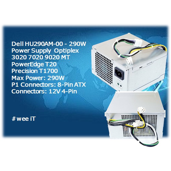 Dell HU290AM-00 - 290W Power Supply For Optiplex 3020 7020 9020 MT PowerEdge T20 Precision T1700