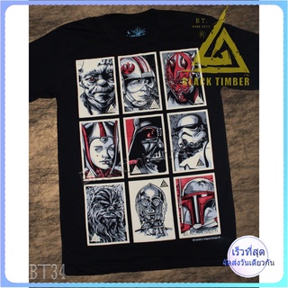 BT  Star Wars เสื้อยืด สีดำ BT Black Timber T-Shirt ผ้าคอตตอน สกรีนลายแน่น S M L XL XXL