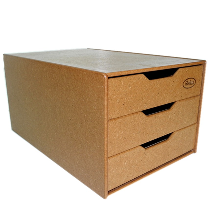 RELUX ตู้ลิ้นชักไม้ใส่เอกสาร  3 ลิ้นชักA4/F4/F14 ขนาด 26x 39.5x 20 cm. รุ่น MDF-123