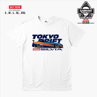 เสื้อยืดผ้าฝ้ายพิมพ์ลายแฟชั่น เสื้อยืด พิมพ์ลายรถยนต์ Nissan SILVIA S15 HAN TOKYO DRIFT สําหรับผู้ชาย