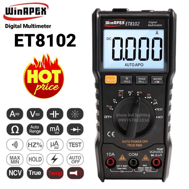 มิเตอร์ WINAPEX รุ่น ET-8102 มิเตอร์วัดไฟดิจิตอล