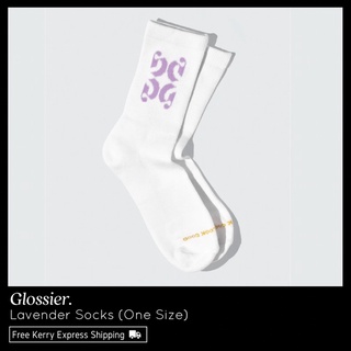 Glossier Lavender Socks ขนาด One Size + รับฟรี Pink Pouch พร้อมส่ง &amp; เเท้ 100%