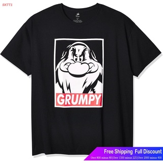 เสื้อยืดลำลอง Disney Mens Snow White And Seven Dwarfs Grumpy Graphic T-Shirt Sports T-shirtw|7