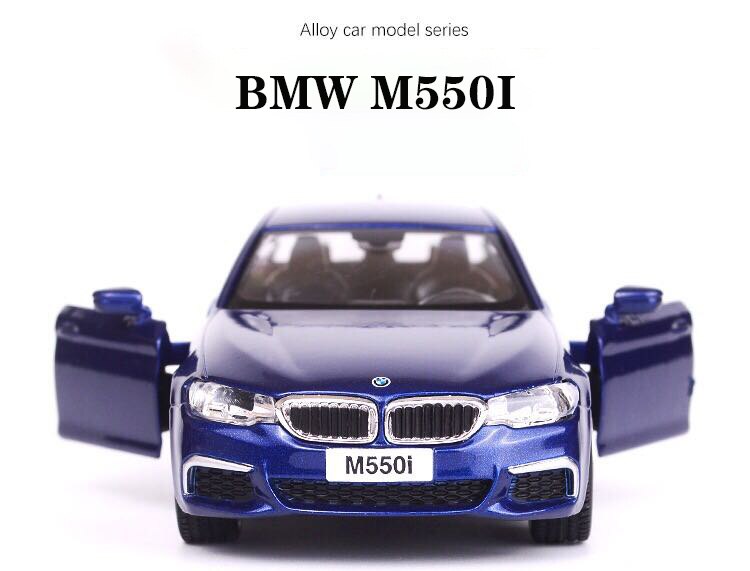 1:36 Scale BMW M550i Model Car Diecast Toy Vehicle Pull Back Black Blue Kids
