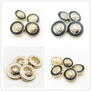 กระดุม 15 20 25 มม. สไตล์วินเทจ สีดํา ทอง สําหรับตกแต่งเสื้อ…