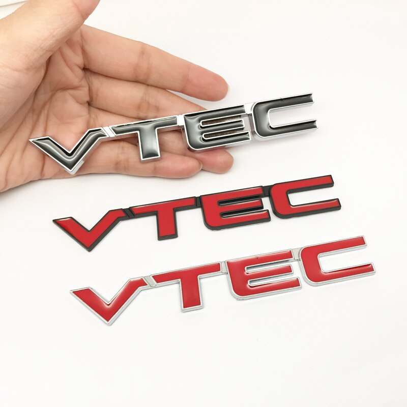 รถจัดแต่งทรงผมโลหะ VTEC โลโก้รถสติกเกอร์ด้านหลังสัญลักษณ์หาง Badge สําหรับ Honda Civic Accord Odyssey Spirior CRV SUV อุปกรณ์เสริม