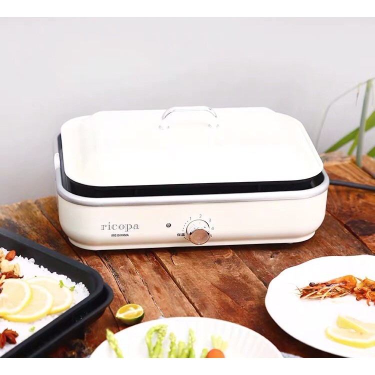 🔥พร้อมส่ง🔥 IRIS RICOPA กระทะไฟฟ้า และหม้อต้ม พร้อมถาดทำทาโกยากิ สุดเก๋