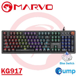 (ใส่โค้ด INC12EL ลดเพิ่ม 70.-) คีย์บอร์ด Marvo KG917 Backlight Macro Gaming Keyboard - Blue Switch