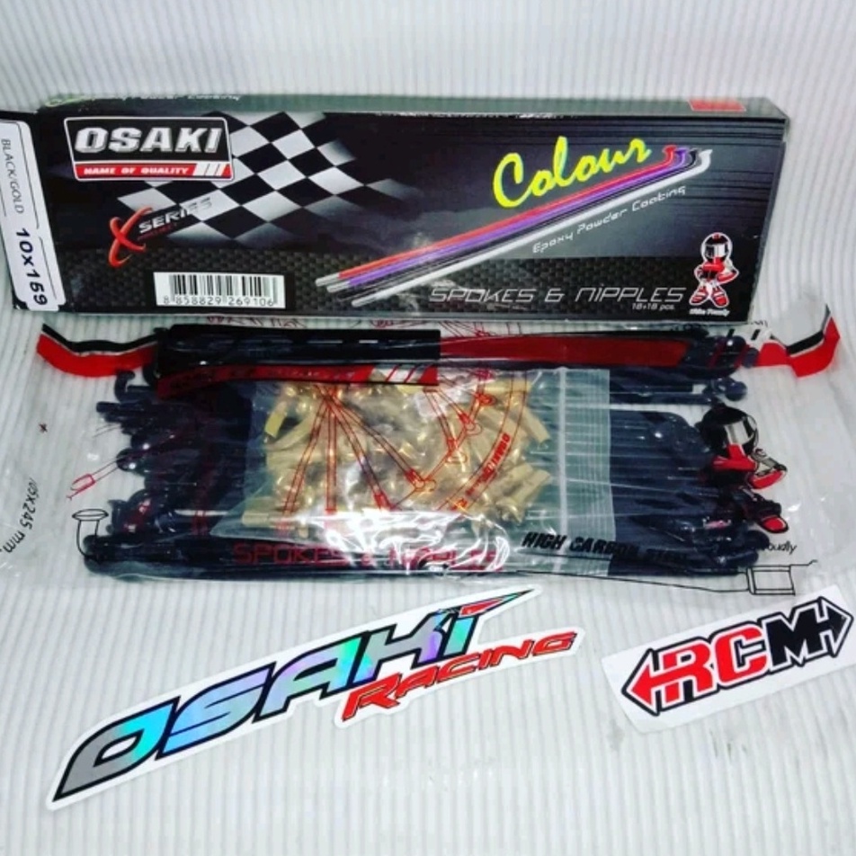 สีดํา Spokes Nipple Nipple Gold Osaki Original Thailand ขนาด 10X159 10 X 159 หายาก