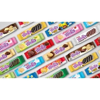 ขนม ฟันโอ ยกแพ็ค คุกกี้แซนวิชสอดไส้ครีม 5บาท 12ซอง ช็อคโกแลต สตรอเบอรี่ นม ชาเขียว ครีม คัสตาร์ด