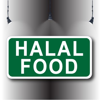 E372 HALAL FOOD PP SIGN BOARD 100X200MM.WE ACCEPT คําสั่งสั่งทําพิเศษ
