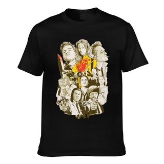 เสื้อยืดโอเวอร์ไซส์Lyzh เสื้อยืด คอกลม พิมพ์ลาย QUENTIN TARANTINO CHARACTERS พรีเมี่ยม สําหรับผู้ชาย ไซซ์ 5XLS-4XL