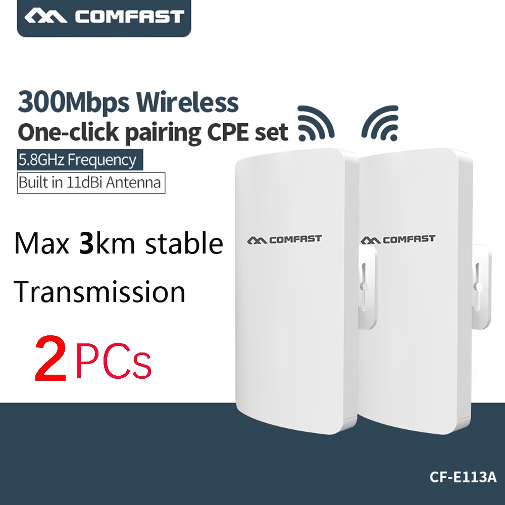 Comfast CF-E113A 300Mbps 5.8Ghz 3KM Outdoor Access 11dBi เสาอากาศ WiFi ไร้สาย WiFi CPE Bridge Router