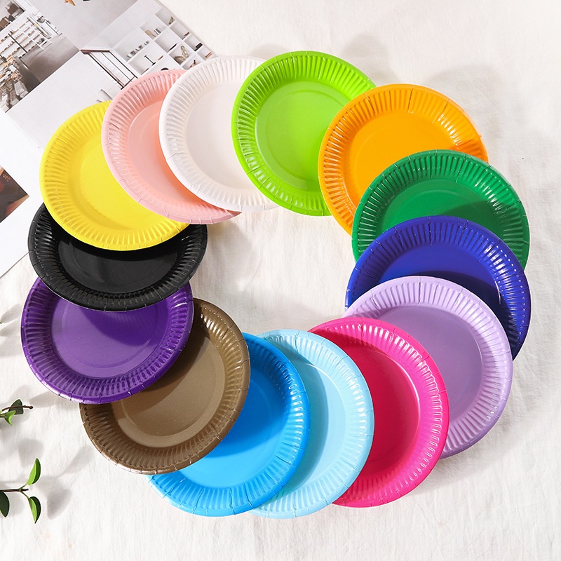 Zerolife จานกระดาษ 7 นิ้ว สีพื้น ใช้แล้วทิ้ง สําหรับอาบน้ําเด็ก 10 ชิ้น ต่อล็อต