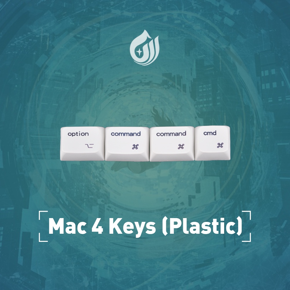 Amerteer For Mac 4 Keys Keycap Set XDA Profile PBT Dye-Sub For Mechanical Keyboard Mac Layer