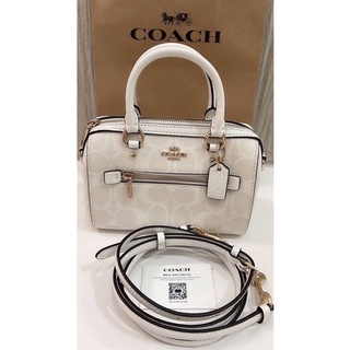 💞รุ่นใหม่หมอน สีขาวNEW Coach Mini Rowan Crossbody In Signature Canvasมีหลายสี