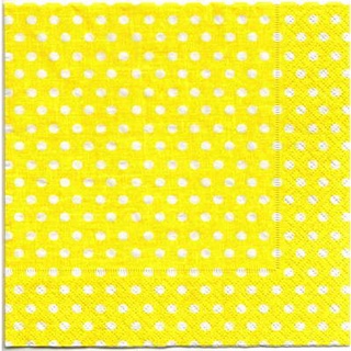 Pladao Napkin ภาพ ลายแต่ง Just dots yellow ลายจุดบนพื้นเหลือง กระดาษแนพกิ้น สำหรับงานศิลปะ เดคูพาจ decoupage ขนาดL 33x33