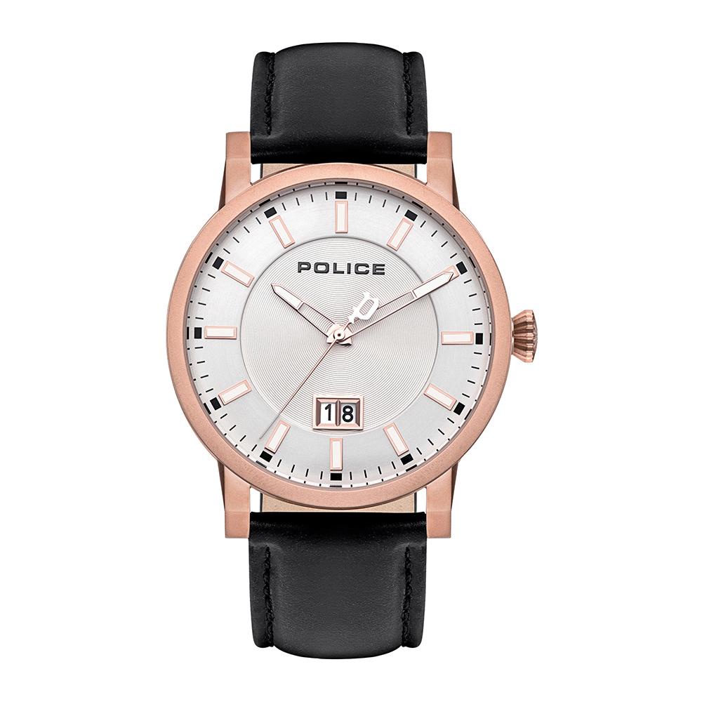 (ของแท้ประกันช้อป) POLICE นาฬิกาข้อมือผู้ชาย Police Leather strap Black watch รุ่น PL-15404JSR/04 นาฬิกาข้อมือ