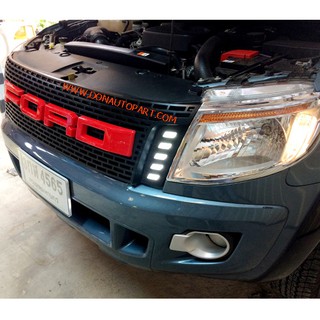 กระจังหน้า ฟอร์ด แรนเจอร์ ford ranger  2012-2014 เดไลท์ LED โลโก้สีแดง