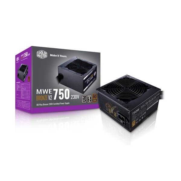 Cooler Master MWE V2 750W แหล่งจ่ายไฟ ATX 80 PLUS Gold 750W สีดำ