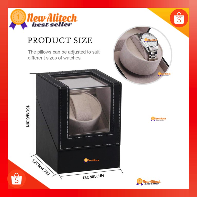 New Alitech 🎁ของแท้ ส่งจากไทย🎁 watch winder 1 เรือน กล่องนาฬิกา กล่องหมุนนาฬิกา กล่องหมุนนาฬิกาอัตโนมัติ[watch1+0]