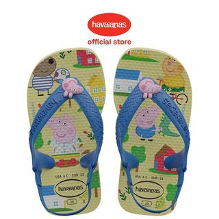 Havaianas รองเท้าแตะ ลาย Peppa Pig สีเหลืองมะนาว สําหรับเด็ก