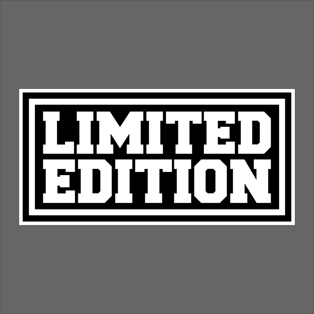 สติกเกอร์ pvc กันน้ำ ลาย limited edition มีขอบขาว และขอบดำ  ขนาด 5.7×12 cm ราคาต่อ1ชิ้น  19 บาท