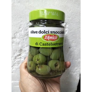 Damico Olive Dolci Snocciola มะกอกเขียวไร้เมล็ดในน้ำเกลือ 290 กรัม ราคาพิเศษ