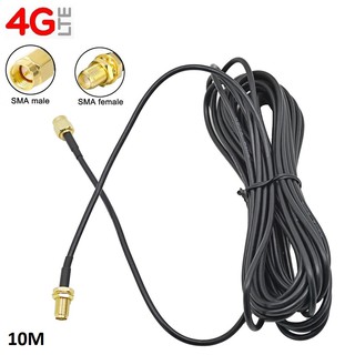 สายอากาศ 4G, 3G เราเตอร์ RP-SMA Cable 10M 4G,WiFi Antenna Connection Stable Signal Extension Cable