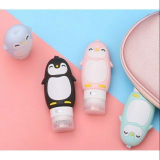 (พร้อมส่ง)🐧ขวดซิลิโคนเปล่าใส่เจลล้างมือ,โลชั่น,สบู่, เครื่องสำอาง แบบพกพา ลายน่ารัก