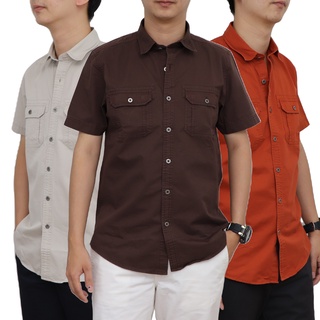 ฺBOVY SHIRT-เสื้อเชิ้ตผ้าคอตตอลทรงสลิม BASIC STYLE  - BAS3777