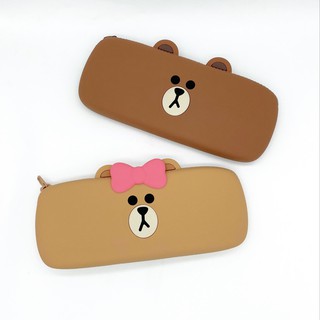 กระเป๋าใส่ปากกา กระเป๋าใส่เครื่องเขียนซิลิโคน ไลน์เฟรนด์ LINE FRIENDS CHOCO SILICONE PENCIL CASE