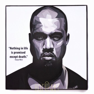 Kanye West คานเย เวสต์ นักร้อง แร็ปเปอร์ Rapper รูปภาพ​ติดผนัง pop art กรอบรูป คำคม แต่งบ้าน ของขวัญ ของสะสม