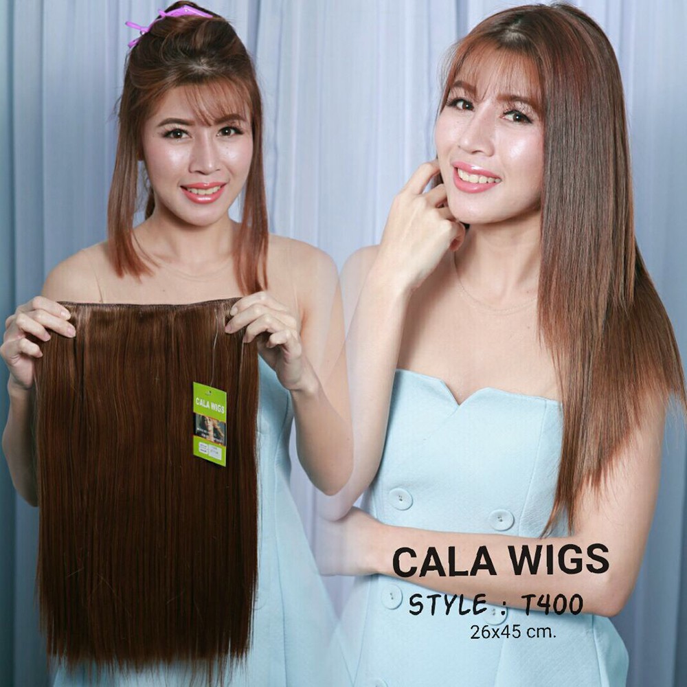 แฮร์พีชcalawigsราคาส่ง รหัส T400กว้าง26cmยาว45CM ชิ้นหนาพิเศษไหมด้านเหมือนผมจริง แฮร์พีชตรงยาวประบ่า