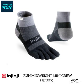 ถุงเท้าวิ่งแยกนิ้ว Injinji Run Midweight Mini Crew Unisex