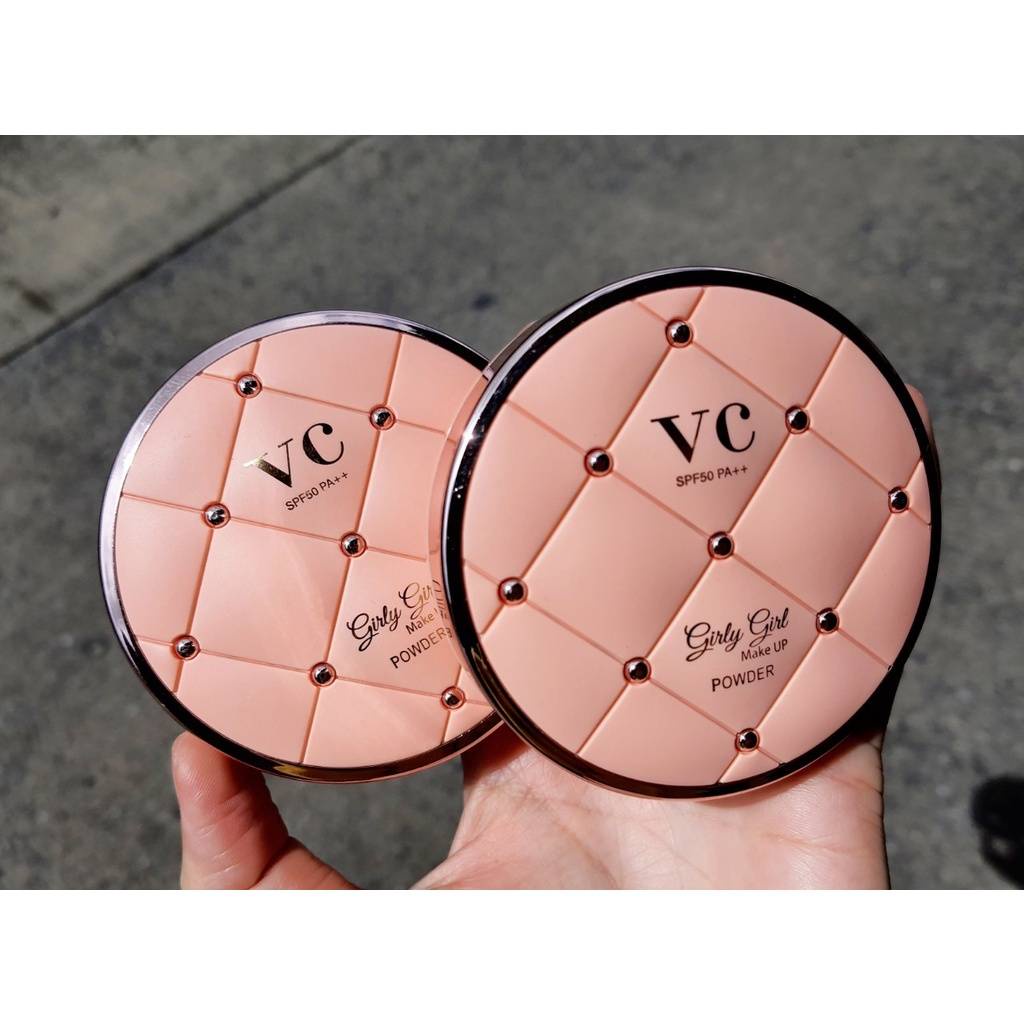 เเป้ง2ชั้น เนื้อCC เน้นปกปิด มีกันแดดSPF50PA ++ ตลับดำสวยหรู  แป้งแบรนด์ Girly girl - รูปที่ 4