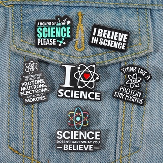 เข็มกลัด รูปตัวอักษร I Believe In Science Enamel Pins เครื่องประดับ สําหรับติดปกเสื้อ