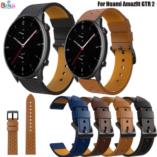 สายนาฬิกาข้อมือหนัง 22 มม . สําหรับ Huami Amazfit Gtr 2 Smart Wriststrap Quick Releas Bracelet สําหรับ Garmin Vivoactive 4