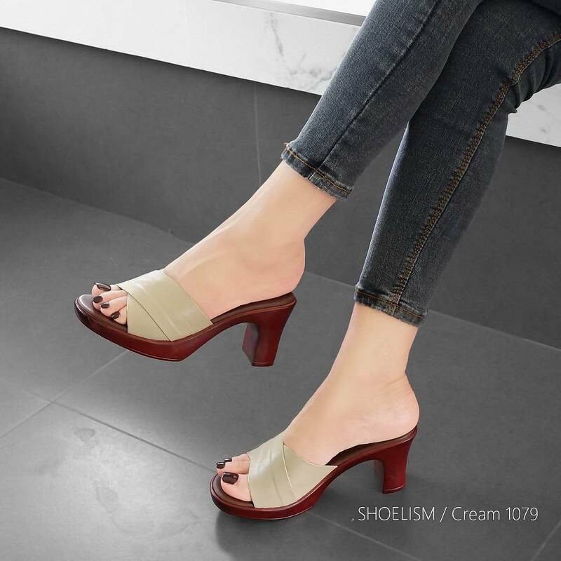 9TD รุ่นs4459-3 รองเท้าส้นสูง 3นิ้ว หนังนิ่ม ทรงได้ตัวดี ใส่ง่าย เบาสบาย 1079
