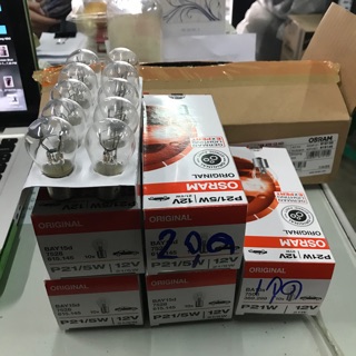 หลอดไฟ ท้ายรถยนต์ osram แท้  12v ขั้วเขี้ยว T20 p21/5w และ p21w 1 ไส้และ 2 ไส้