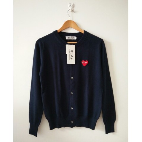 ใหม่ PLAY Comme Des Garçons CDG รอบคอถักเสื้อสเวตเตอร์ถักผู้ชายผู้หญิงเสื้อกันหนาวลําลอง