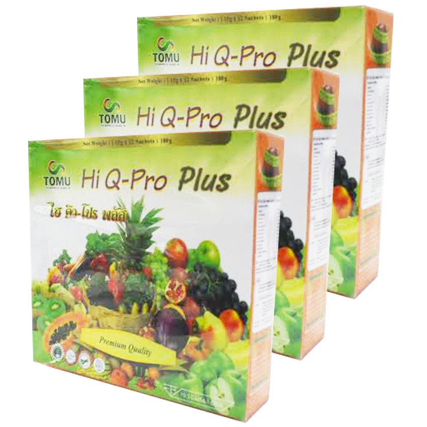 Hi Q Pro Plus ดีท็อกซ์ ล้างลำไส้ สูตรเพิ่มคอลลาเจน และ คลอโรฟิลล์ 12 ซอง (3 กล่อง)