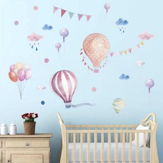 Cute Cartoon Self Adhensive Wall Decal Hot Air Balloon 1Pcs PVC Kindergarten Decoration Wall Sticker Children Room Decor