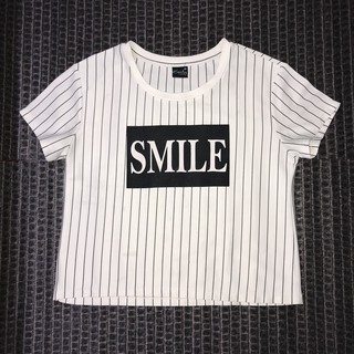 เสื้อยืดลายทาง smile สภาพดี