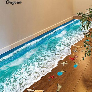 Gregorio สติ๊กเกอร์ติดผนังเพดาน 3D Beach แบบถอดได้ DIY Art Living Room Decor