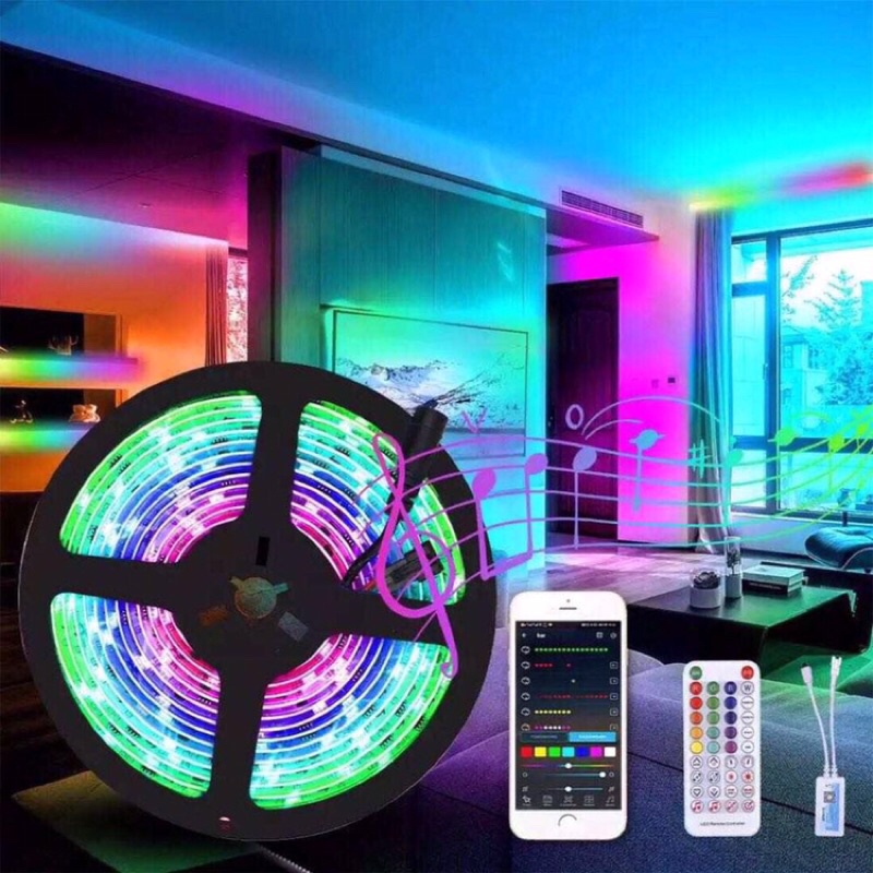 [ส่งไว วันถัดไปได้ของ] ไฟเเต่งห้อง โหมดสายรุ้ง RGB-IC ไฟแต่งห้อง ไฟ RGB ไฟกระพริบตามเพลง ไฟติดห้อง ไฟ LED แบบเส้น