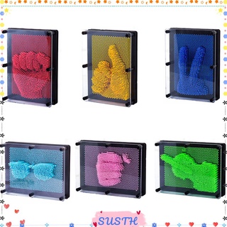 Sushen 3D Pin Art Board Hand Models Clone Needle ของเล่นบรรเทาความเครียดหลากสีสัน